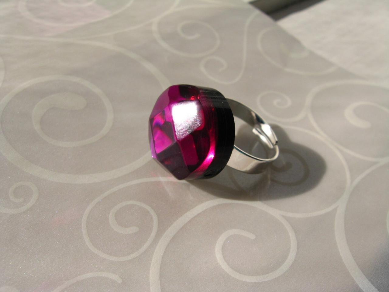 Chunky Pink Diamond Cabochon Ring